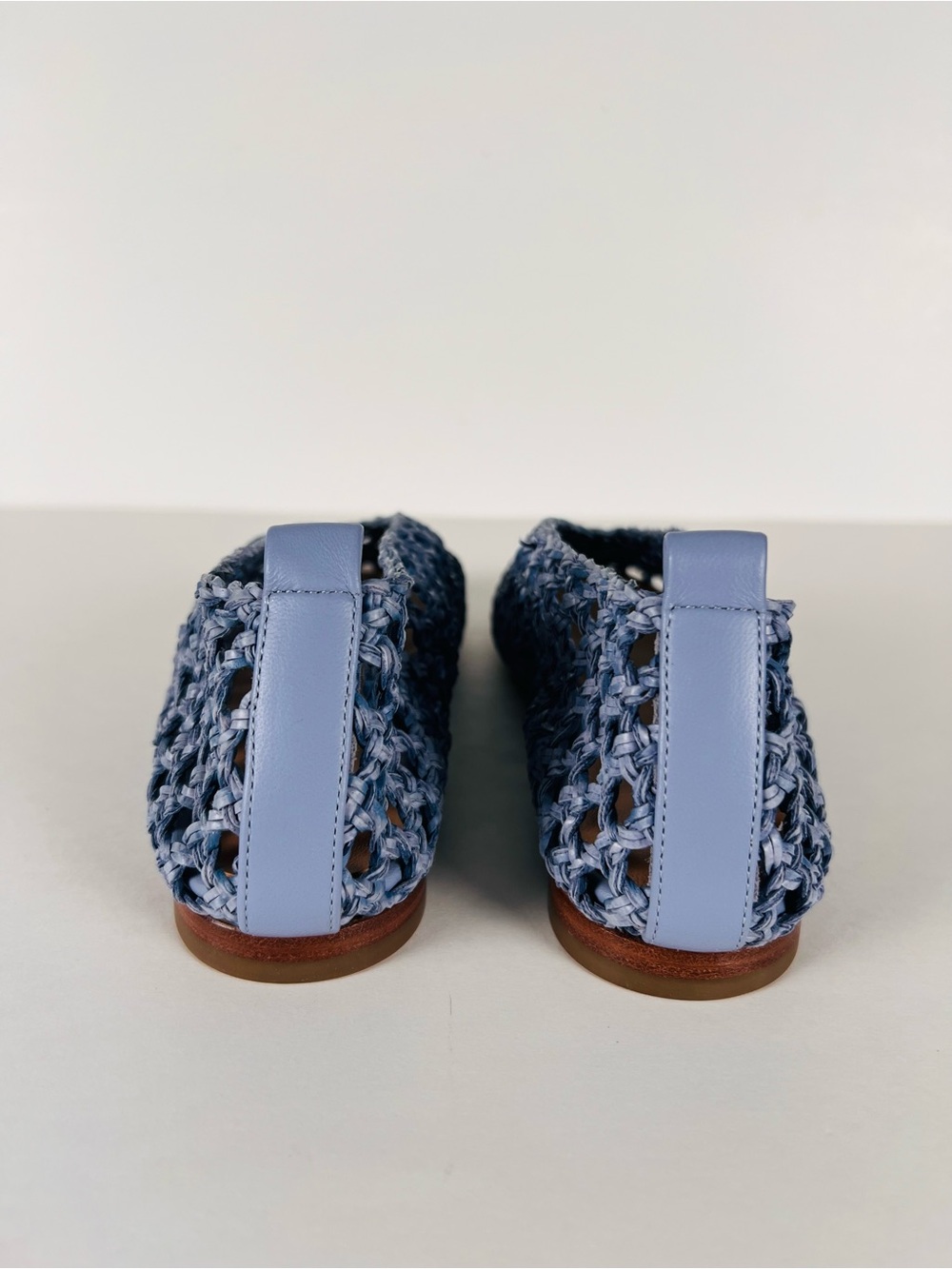 Mansur Gavriel Woven Ballerina Slip-On Ballet Flats in Blue Size 39.5 - Picture 5 of 12